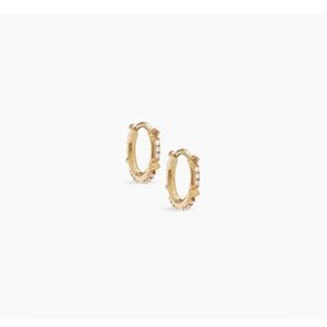 Kendra Scott, 14k Yellow Gold & Diamond, Jett Huggie Earrings